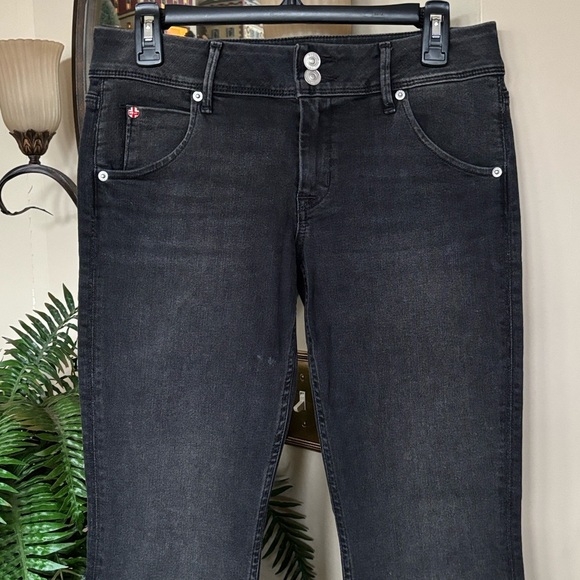 Hudson Collin Midrise Bootcut Crop Black Wash Stretch Jeans - Picture 2 of 14